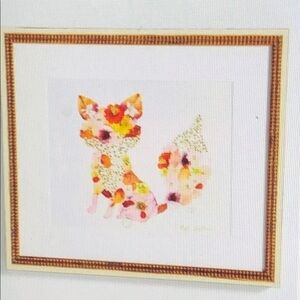 ANTHROPOLOGIE Pressed Flower framed art fox feminine and strong yet whimsical 🥹